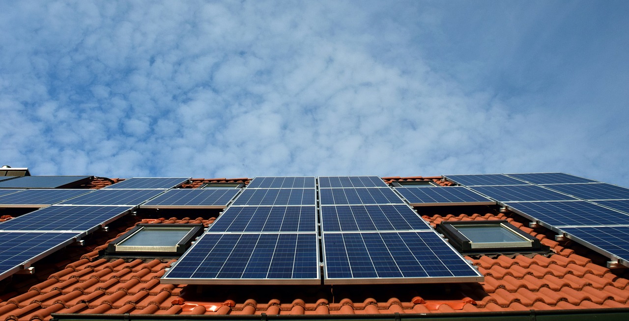 Solar panels on roof