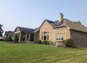 Icon Solar Rear View Brick House with Solar Panels